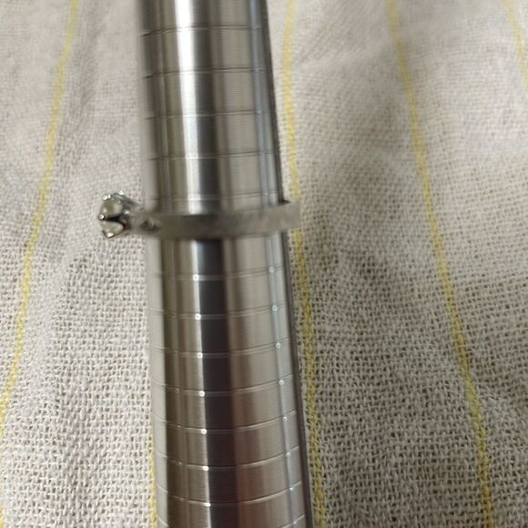 Vintage SETA O Elegant Silver Ring with Crystal Charm - Picture 6 of 8